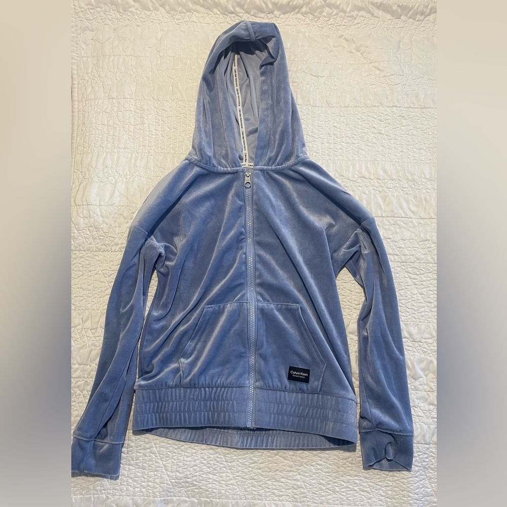 Calvin Klein Light Blue Velour Jacket
